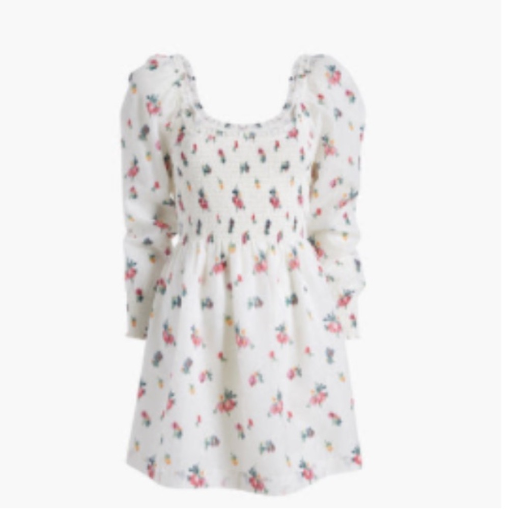 Hill House The Norah Nap Dress - Ivory Ikat Floral Crushed Taffeta. Never worn!